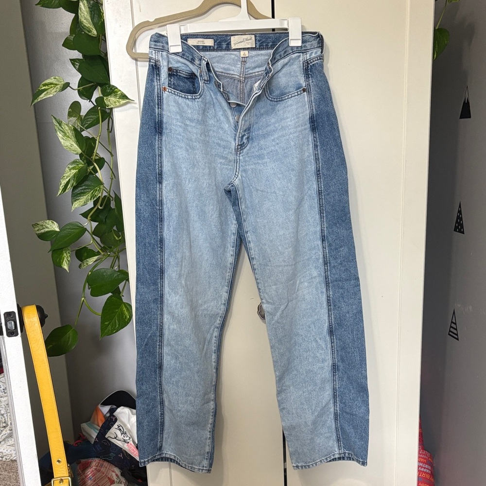 Two-Tone Light & Dark Blue Jeans